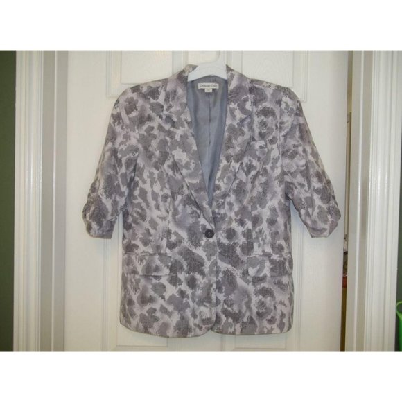 Coldwater Creek Grey Camo Blazer Jacket Size P10 - Picture 1 of 6